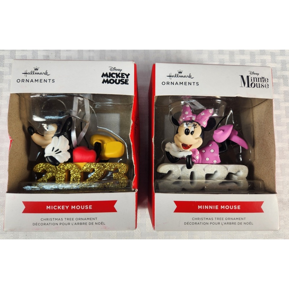 Hallmark Mickey & Minnie Mouse Ornaments Disney Collectible 2023 New In‎ Boxes
